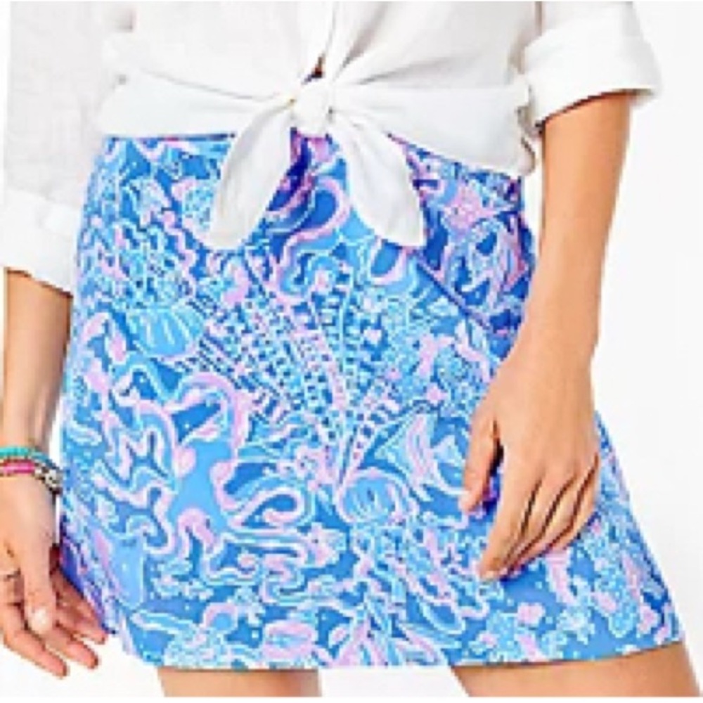 Lilly Pulitzer Jonas High-waisted Skort, Boca Blue Sea What I Sea NWT size 10
